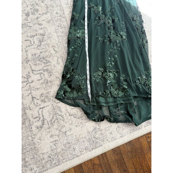 Lulus Valhalla Forest Green Sequin Lace-Up Maxi Dress Size Small NWT Formal Glam - Picture 7 of 8